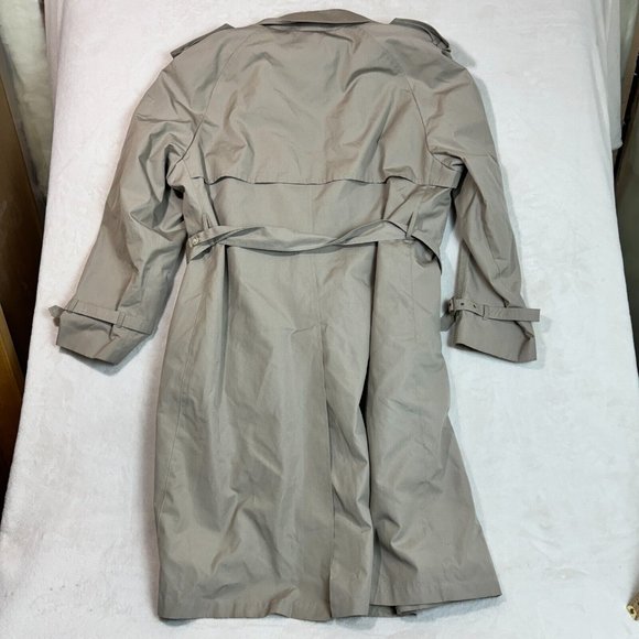 Vintage 80s Moores Men's 48 Trench Coat Grey Waterproof w/ Warm Removable Lining - Picture 13 of 13